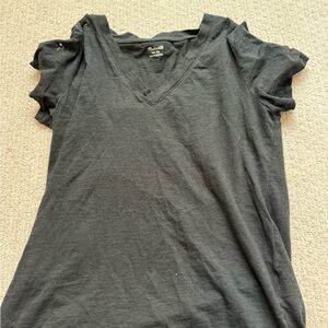 Madewell Charcoal V-Neck Short Sleeve Tee